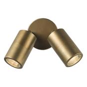 Ortega 2 Light Outdoor Wall Light Aged Brass with Glass IP65 Adjustable GU10 Wall Fitting image