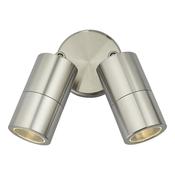 Ortega 2 Light Outdoor Wall Light Brushed Aluminium and Glass Adjustable IP65 Outdoor Wall Lamp image