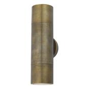Ortega Outdoor 2 Light Wall Light Aged Brass with Up &amp; Down Beam Design and IP65 Rating image