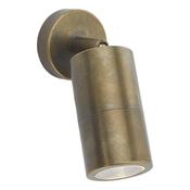Ortega Outdoor Wall Light Aged Brass and Glass IP65 Adjustable Outdoor Wall Lamp image