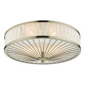 Oslo 3 Light Flush Antique Brass Ceiling Fitting | Elegant LED Compatible Flush Ceiling Light image