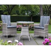 Palma Garden Table &amp; Chairs Set with Rattan Dining Chairs &amp; 70cm Top Glass Bistro Table image