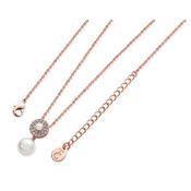 Tipperary Crystal Pave Circle With Drop Pearl Pendant
