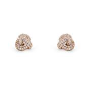 Pave Love Knot Earrings Gold - Sparkling Stud Earrings for Women image