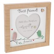 Pebble Glass Photo Frame Best Friends - Wooden Picture Frame For Gifts image