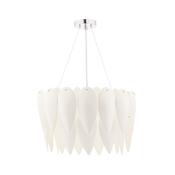 Phillipa 3 Light Pendant White Ceramic and Polished Chrome Modern Ceiling Light For Home Decor image