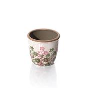 Pink &amp; Green Floral Small Stoneware Plant Pot image