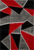 Pluton Geometric Rug - Grey Red image