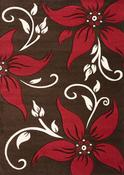 Primrose Floral Rug Choc-Red image