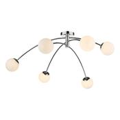 Puglia 6 Light Semi-Flush Polished Chrome and Opal Glass Shades | Modern Semi-Flush Light Home Decor image