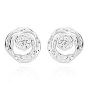 Pure Elegance Modern Circles Silver Plated Earrings image