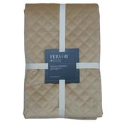 F+H Quilted Velvet Throw Caramel 130x270 cm - Throw for Soft Furnishings