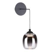 Ramona Wall Light Matt Black LED with Smoked Ombre Glass Shade – Modern Adjustable Wall Fitting Light image