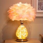 Raya LED Base Feather Lamp Pink