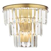 Rhapsody 3 Light Wall Light Crystal and Natural Brass image