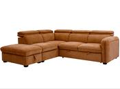 Roscoe Corner Sofa Bed LHF Rust - Modern Fabric Sofa Bed image