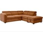 Roscoe Corner Sofa Bed RHF Rust - Fabric Corner Couch Collection image