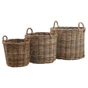 Round Woven Basket with Handles image