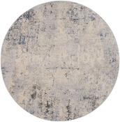 Nourison Rustic Textures Rug RUS07 Ivory Grey Blue Round image