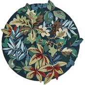 Sanderson Robins Wood Floral Rug Forest Green Round image
