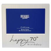 Satin Silver 70th Birthday Photo Frame 5 x 3 Inch image