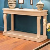 Scroll Ivory 130 cm Wooden Console Table – Elegant Living Room Furniture