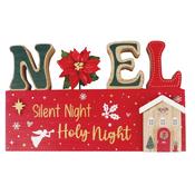 Silent Night NOEL Wooden Nativity Plaque