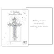 Silver Jubilee Card with Imitation Crystals image
