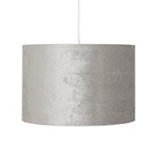 Soft Grey Velvet Drum Lamp Shade 30 cm image