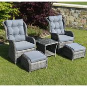 Sorrento Bistro Garden Table &amp; Chairs Set with Rattan Armchairs, Footstools &amp; Coffee Table image