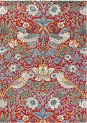 Morris &amp; Co Strawberry Thief Floral Rug Crimson image