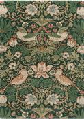 Morris &amp; Co Strawberry Thief Floral Rug Forest image