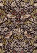 Morris &amp; Co Strawberry Thief Floral Rug Grape image