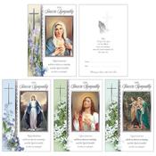 Sympathy Mass Card Silver Religious Designs