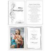 Sympathy Mass Card White Ribbon Good Shepherd image