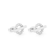 Tipperary Crystal T-Bar Stud Earrings Silver Circle image