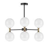 Takara 6 Light Pendant With Twisted Closed Glass