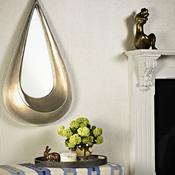 Teardrop Mirror – Wooden Drop Shaped Wall Mirror in Champagne image
