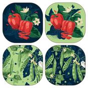 The Recipe Thief Peas &amp; Paprika Cork-Backed Coasters Set of 4 image