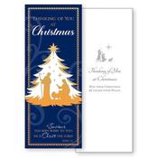 Thinking of You at Christmas Card Gold Tree image