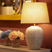 Tiana Ceramic Ridged Table Lamp – 43cm Stylish Home Lighting