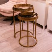 Vela Nest of Tables – Luxury Gold Tray Tables for Modern Living Rooms