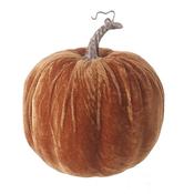 Large Dark Orange Velvet Pumpkin image