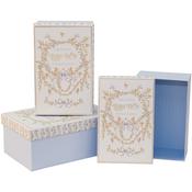 Vintage Baby Boy Gift Box 31.5 x 21. 5 x 14cm - Cardboard Box for Baby Gifts image