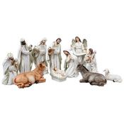 White Resin Nativity Set 11 Figures image