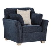 Winnie Accent Chair Navy with Bolster &amp; Scatter Cushions for Modern Living Room Furniture image