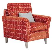 Winnie Accent Chair Rust Fabric Occasional Chair with Bolster Cushions for Modern Living Room Furniture image