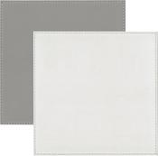 iStyle Reversible Faux Leather Placemats Set of 4 White and Grey image