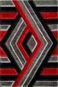 Saturn Geometric Rug - Grey Red image