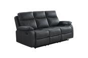 Barkley 3 Seater Sofa Manual Recliner Dark Grey